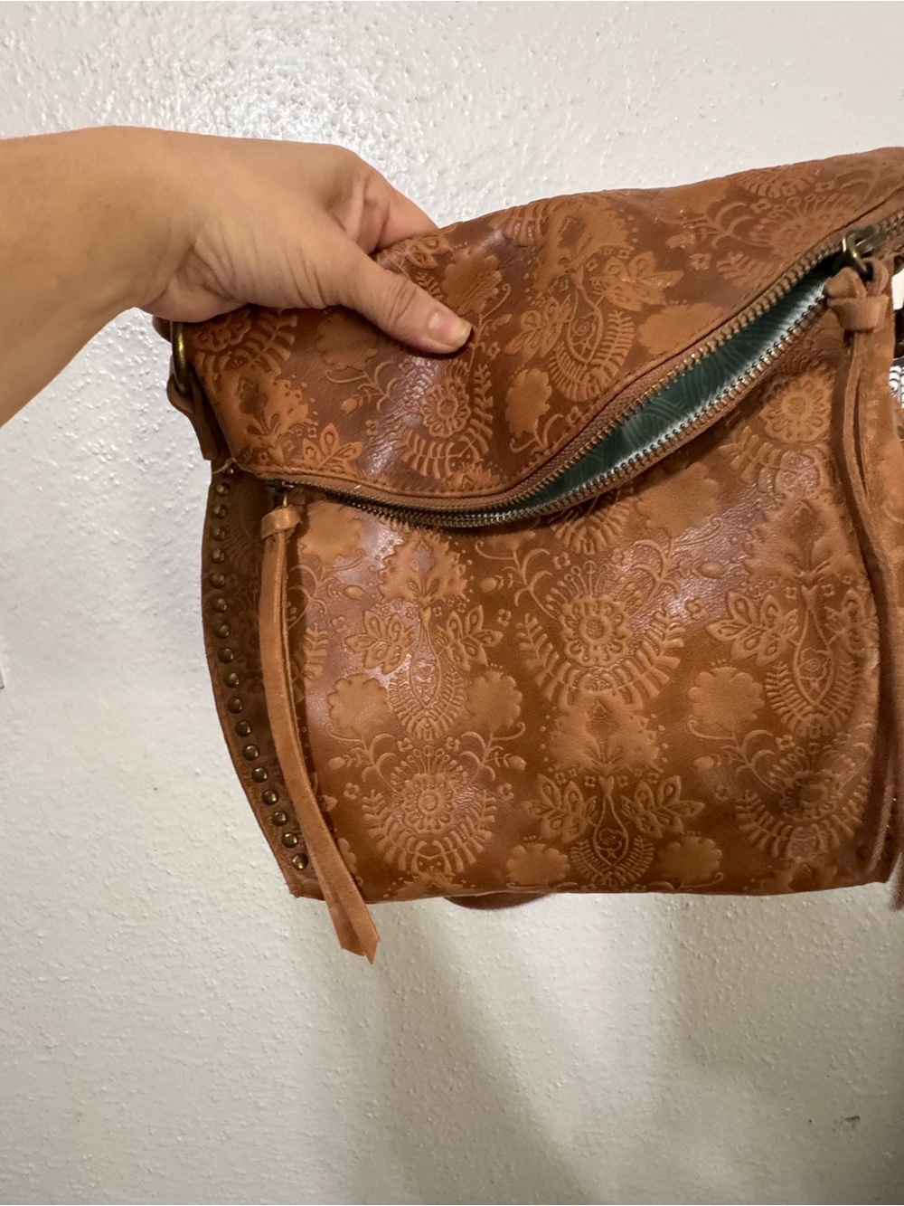The Sak Brown Floral-Embossed Crossbody Bag with Tassel - Picture 12 of 15